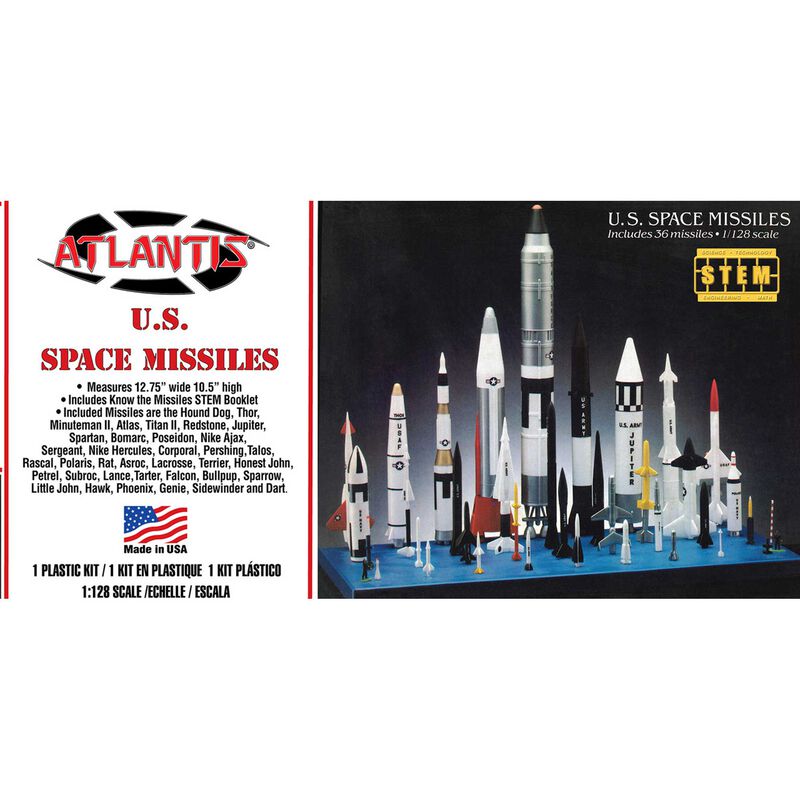 1/128 Scale U.S. Space Missiles Plastic Model Kit (36 Missiles)