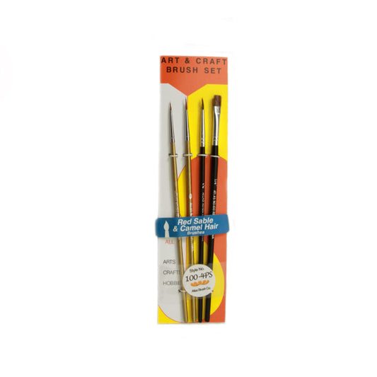 Image of Red Sable and Camel Hair Brushes, 4 Sizes