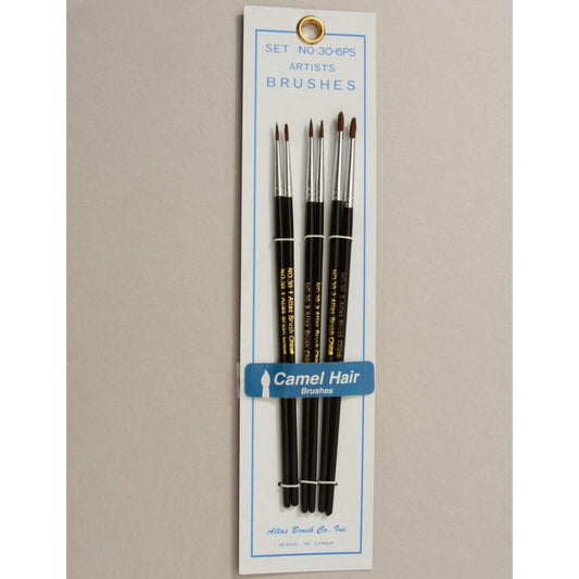 Image of Red Sable Brush Set, 6pcs, Sizes 1, 2, 3