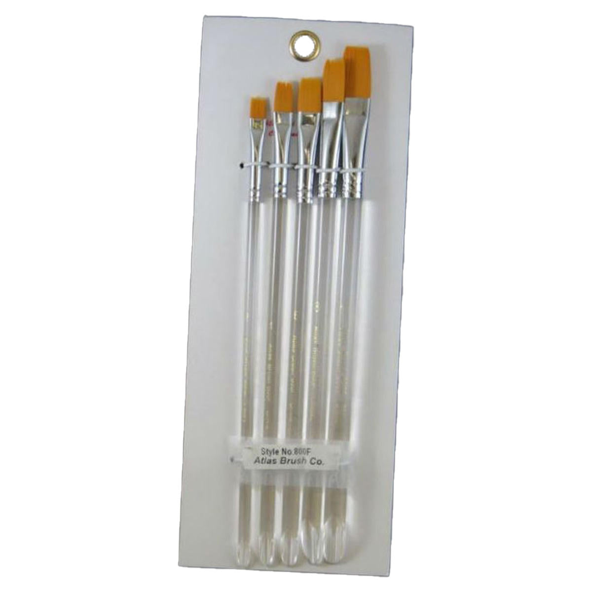 Image of Golden Taklon Brushes in 5 Sizes, 10, 8, 6, 4, 2,