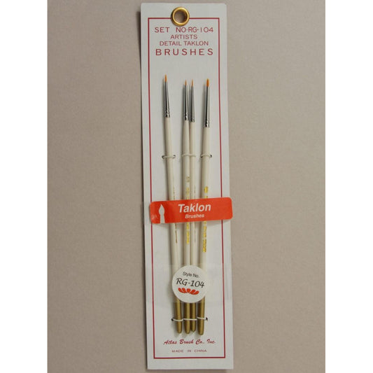 Image of Golden Taklon Detail Brush Set 4 Sizes