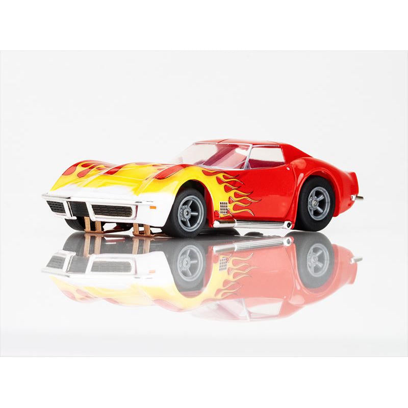 Image of Corvette 1970 Red/Yellow Wildfire HO Scale Slot Car