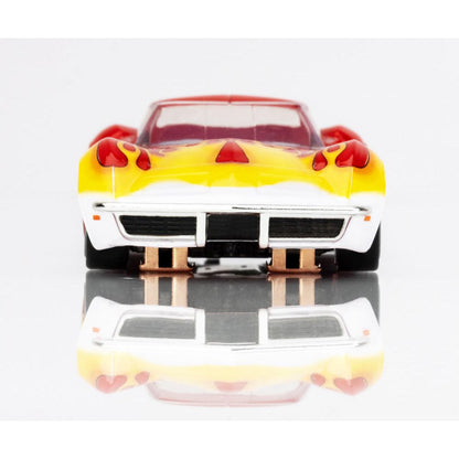 Image of Corvette 1970 Red/Yellow Wildfire HO Scale Slot Car