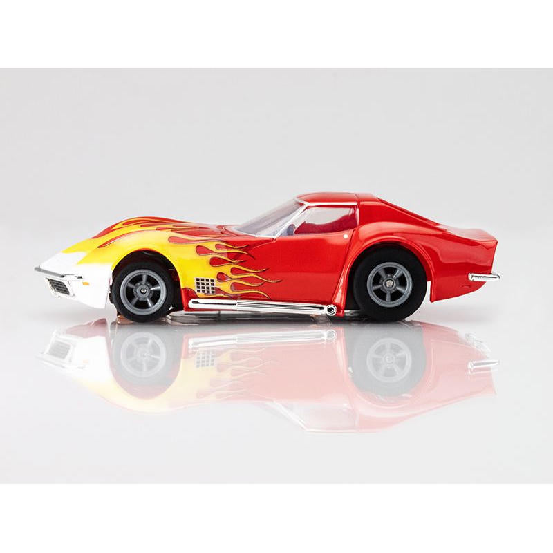 Image of Corvette 1970 Red/Yellow Wildfire HO Scale Slot Car