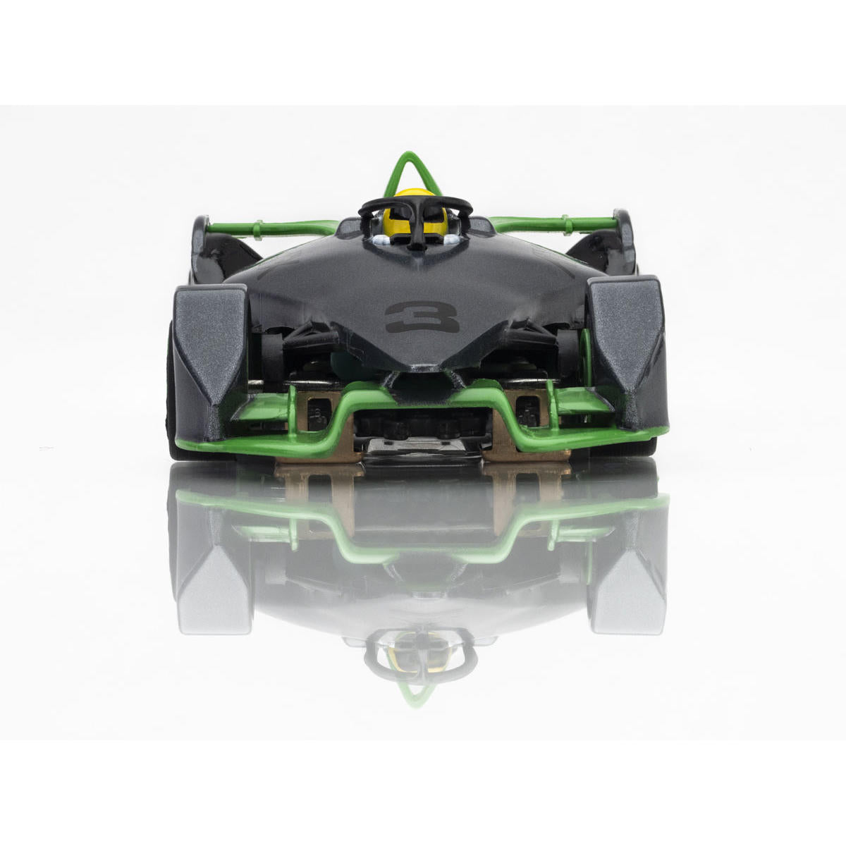 Image of Formula N #3 Silver/Green HO Scale Slot Car