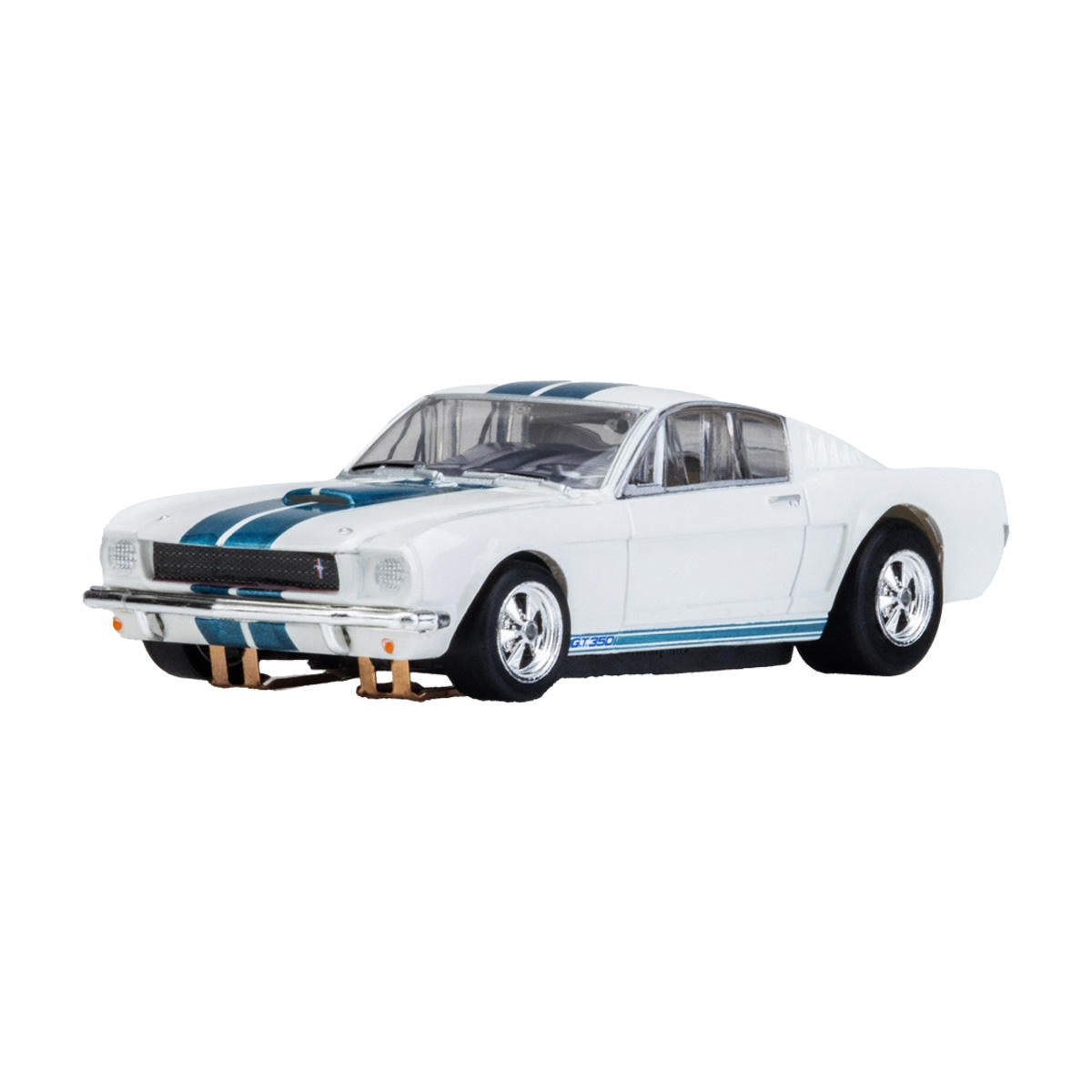 Image of 1965 Shelby Mustang GT350 White/Blue HO Slot Car Set