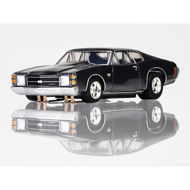 1972 SS454 Dusk Gray Metallic with Black Rally Stripes HO Scale Slot Car