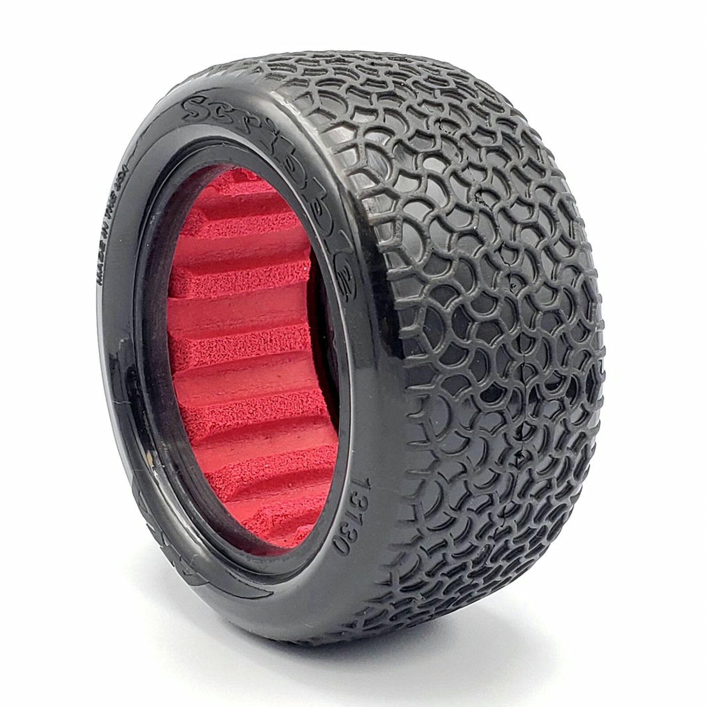 Image of AKA 1/10 Scribble Slicks Rear 2WD Buggy Tires w/Red Inserts (Clay) 2pcs 13130CR