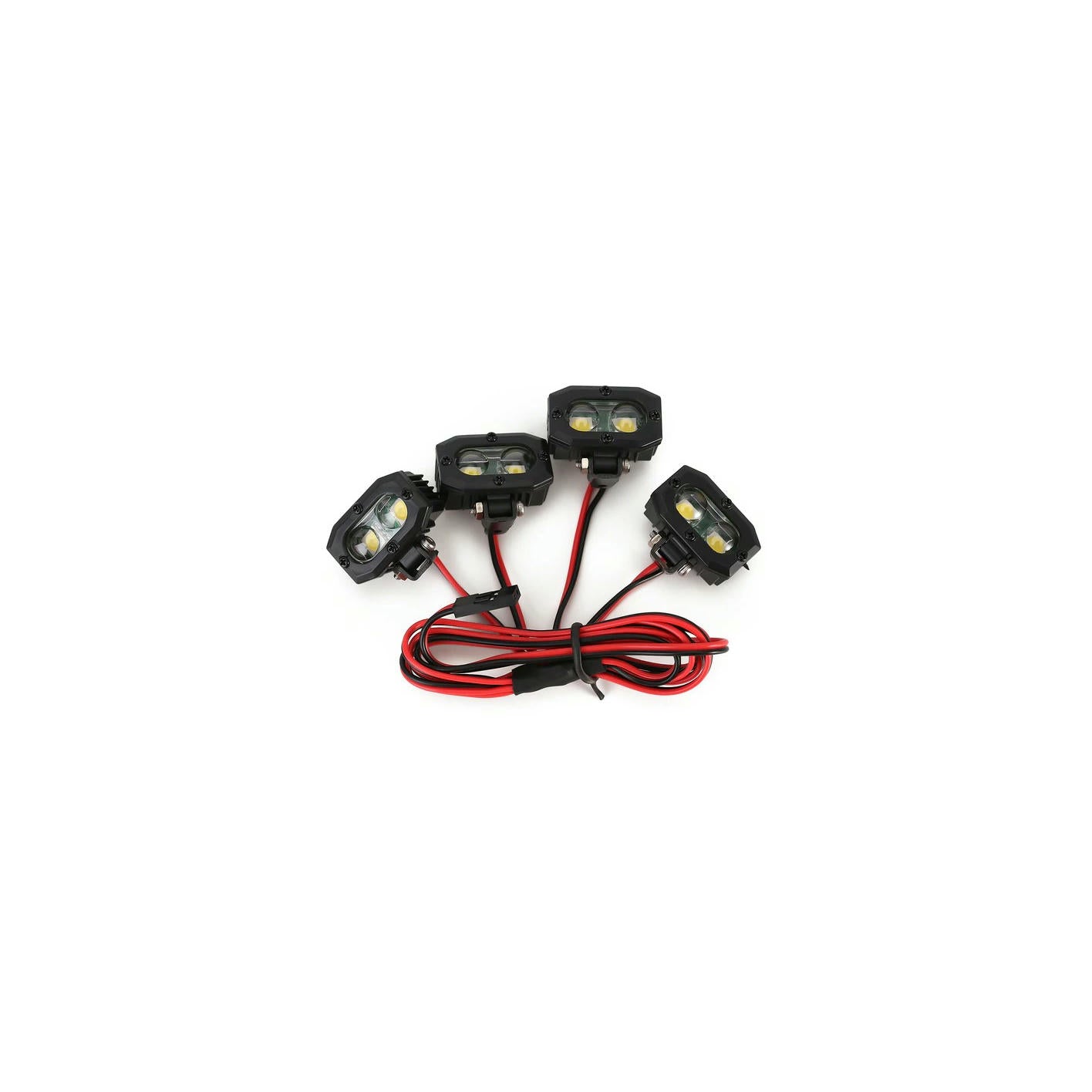 Injora White LED Spotlights (4pcs) for 1/10th Scale Rock Crawlers