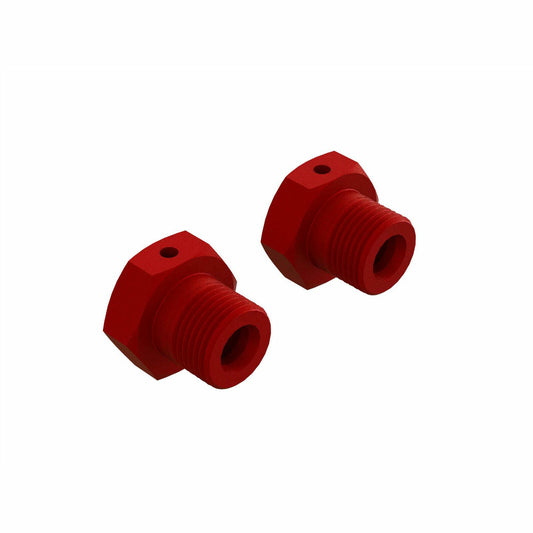 Image of Arrma RC Red Aluminum 17mm Wheel Hexes (2pcs) ARA310988