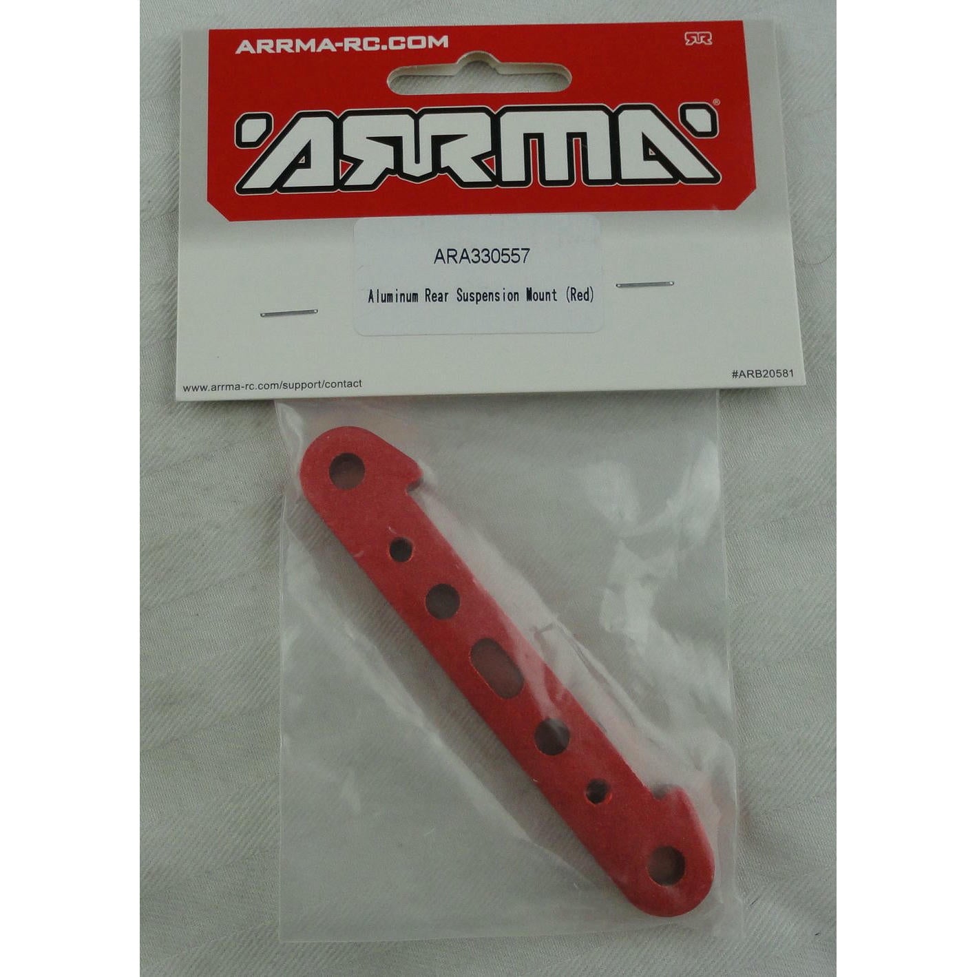 Image of Arrma Red Anodized Aluminum Rear Suspension Mount ARA330557