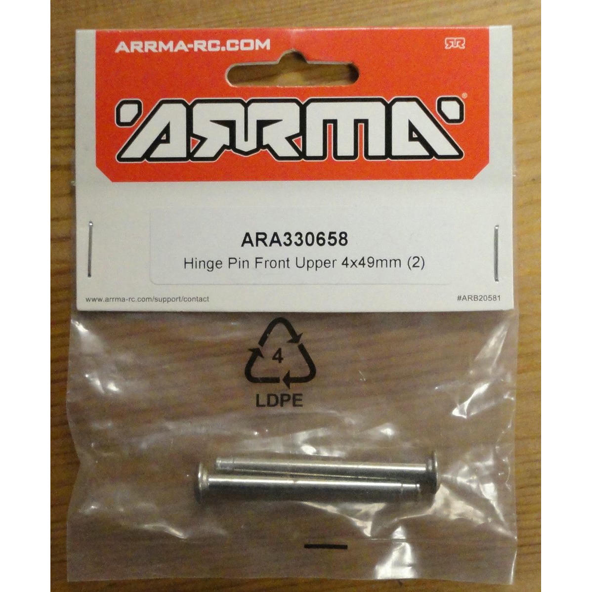 Image of Arrma EXB 4x49mm Front Upper Hinge Pins (2pcs) ARA330658