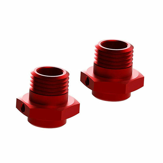 Image of Arrma RC Red Aluminum 17mm Wheel Hexes (2pcs, 16.5mm Thick) ARAAR310484