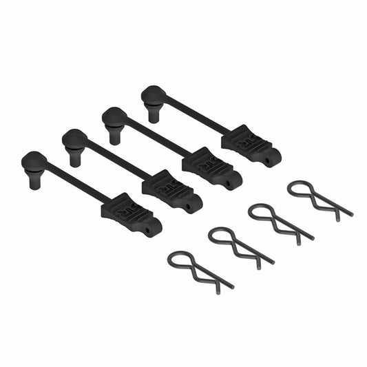 Image of Arrma RC 1/10th Scale Body Clip Retainers (Black, 4pcs) ARAAR390165