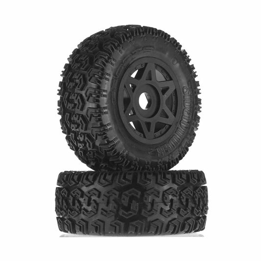 Image of dBoots Sidewinder Mounted 6S SC Tires w/Black Wheels Arrma AR550003 (17mm Hex)