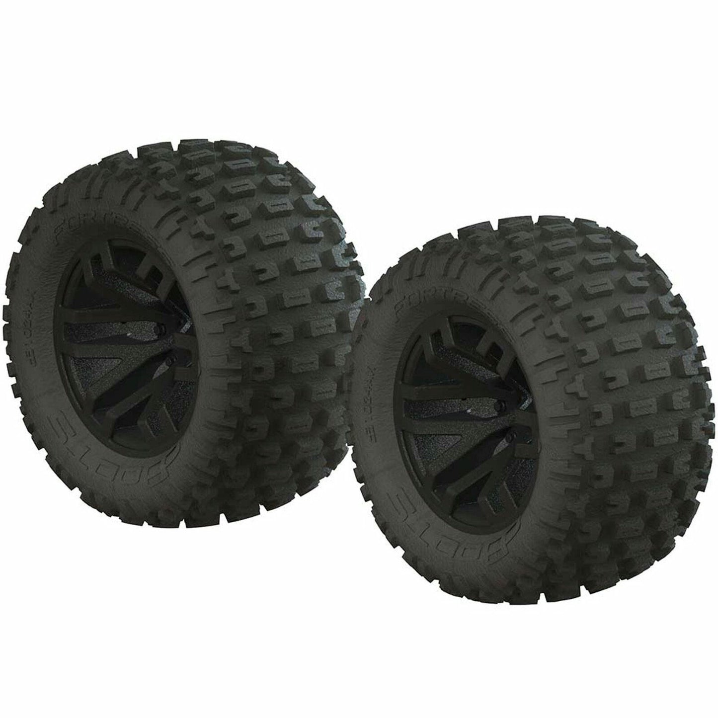 Image of Arrma DBoots Fortress MT Monster Truck Tires w/Black Wheels 14mm hex (Pair)