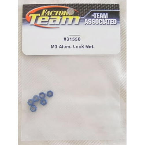 Image of M3 Aluminum Locknuts (Blue Anodized)