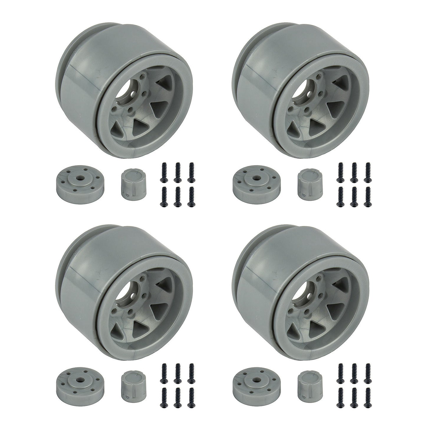 Image of Team Associated Enduro Trigon 1.55 Rock Crawler Silver Beadlock Wheels 4pcs