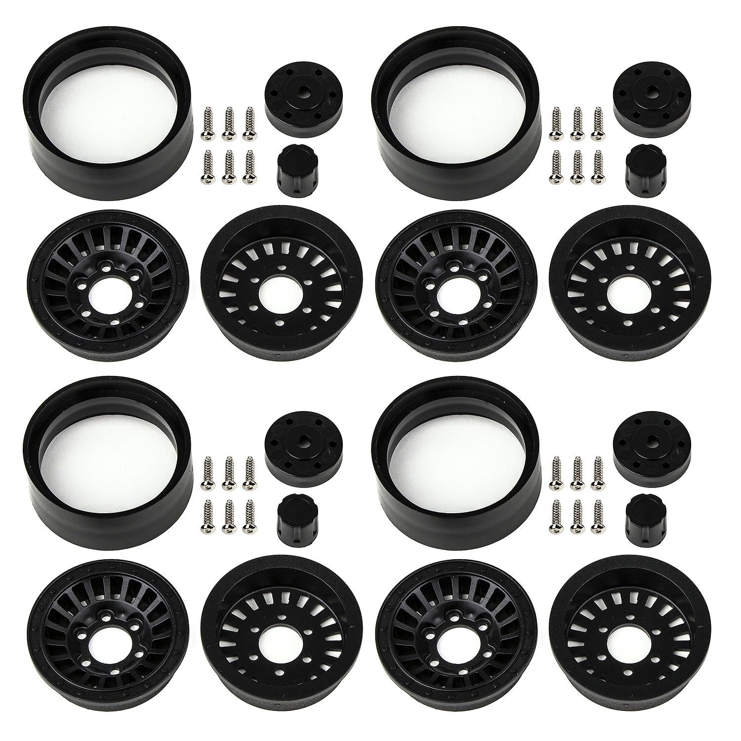 Image of Team Associated Enduro Urbine 1.55 Rock Crawler Black Beadlock Wheels 4pcs