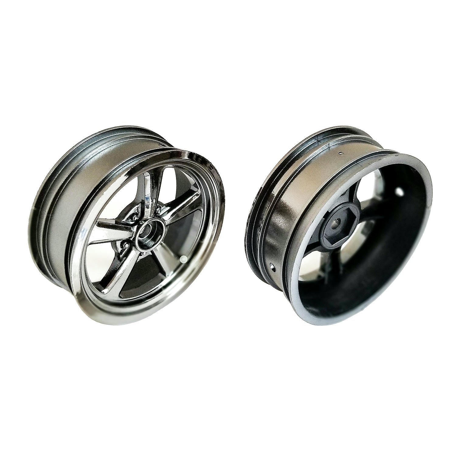 Image of Associated Black Chrome Drag Spec Front Wheels Slash/DR10 2pc ASC71077