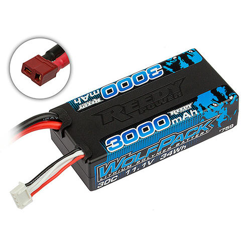 Image of Reedy Wolfpack 3000mAh 30C 11.1V 3S shorty LiPo Battery Pack ASC759 Lithium 