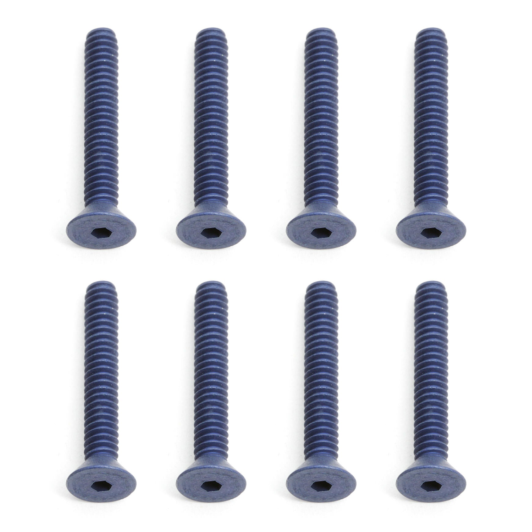 Image of Team Associated 4-40x3/4 Blue Aluminum FHCS Screws (8pcs) ASC7869