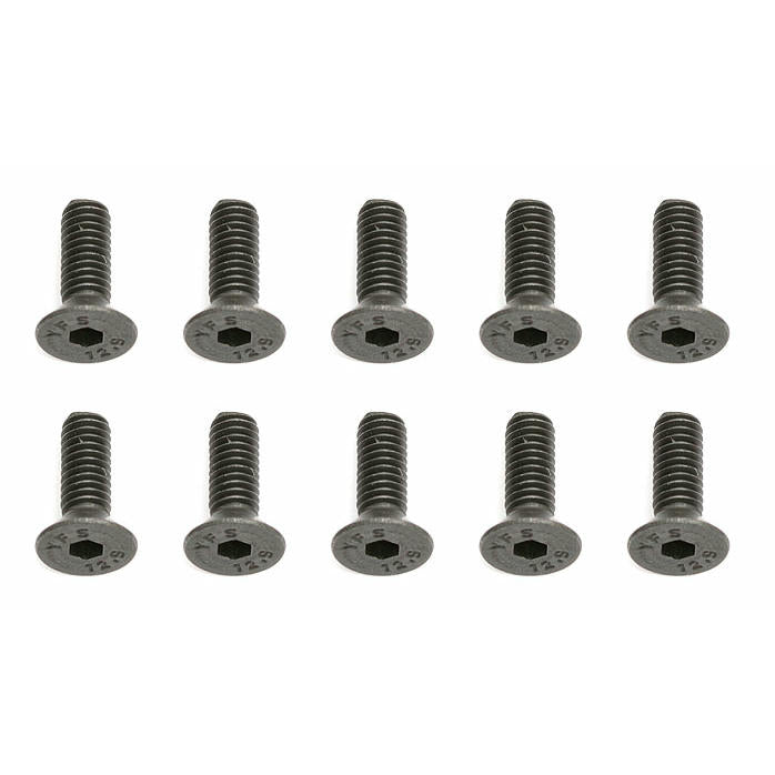 Image of Team Associated M4x12mm Flat Head Cap Screws FHCS Screws (10pcs) ASC89214