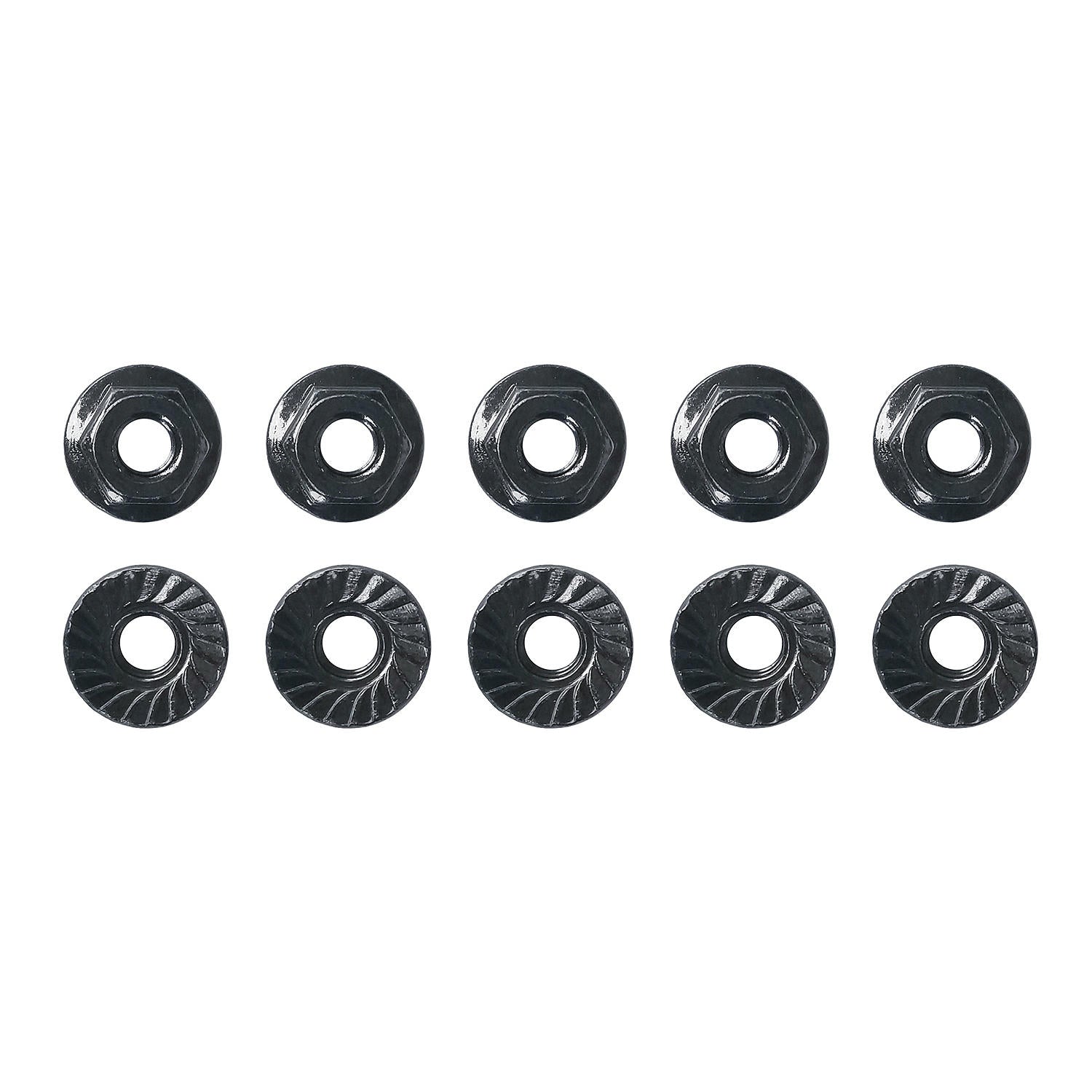 Image of Team Associated M4 Black Low Profile Serrated Steel Wheel Nuts (10pcs) ASC91150
