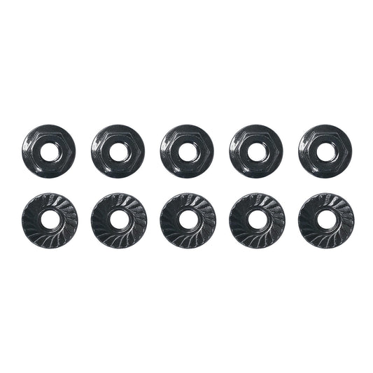 Image of Team Associated M4 Black Low Profile Serrated Steel Wheel Nuts (10pcs) ASC91150