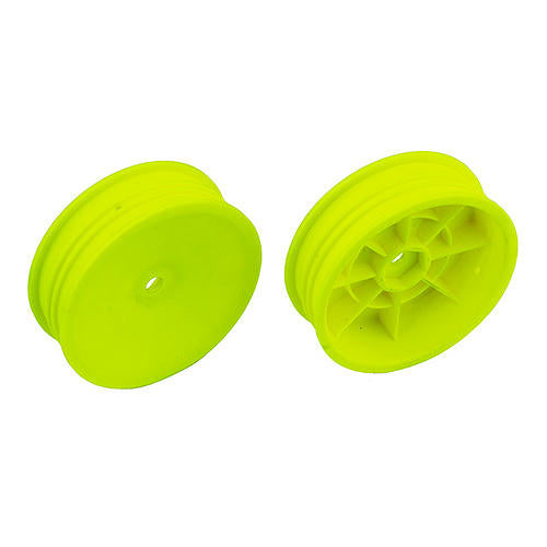 Image of Slim Front Wheels, 2WD Yellow 2.2 12mm Hex, for B6 and B6D