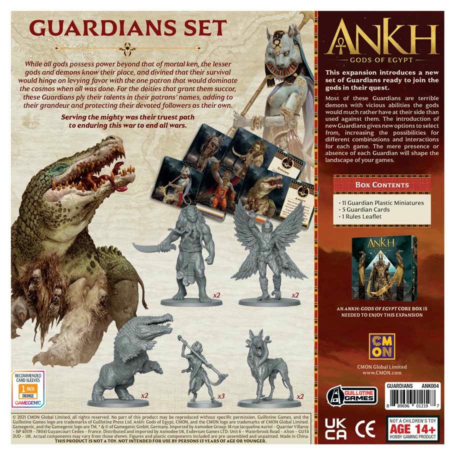 Image of Ankh: Gods of Egypt Board Game Guardians Expansion Set ASMANK004 CMON