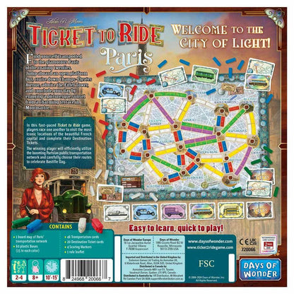 Image of Ticket to Ride: Paris Stand-Alone Board Game by Days of Wonder ASMDOW720066