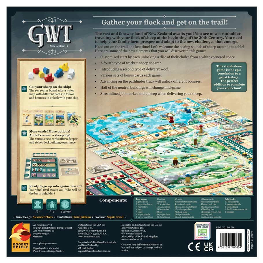 Image of Great Western Trails New Zealand Board Game ASMESG50180EN