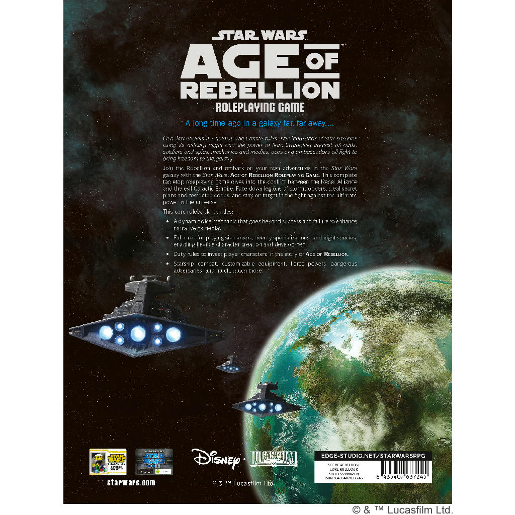 Image of Star Wars Age of Rebellion RPG: Core Rulebook ASMESSWA02EN