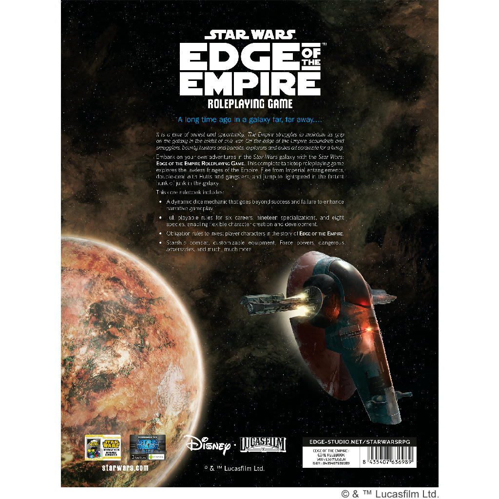 Image of Star Wars Edge of Empire RPG Hardcover Core Rulebook ASMESSWE02EN