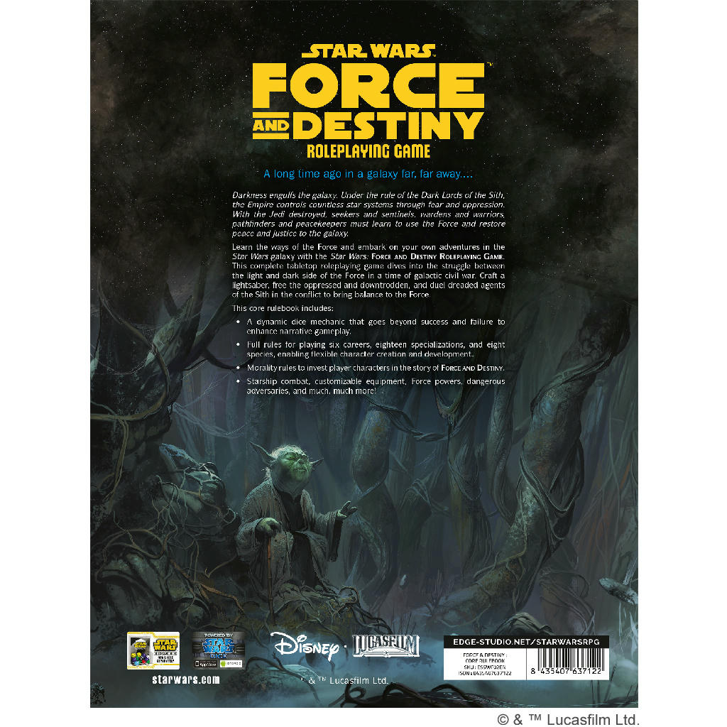 Image of Star Wars Force and Destiny Role Playing Game RPG Core Rulebook ASMESSWF02EN