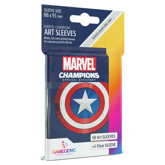 Image of Captain America Art Matte Standard Game Sleeves 62x94mm (50) GameGenic ASMG10096