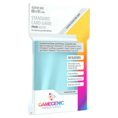 Image of Standard CLEAR Card Game Sleeves 66x91mm (50) GameGenic GG1048 (Code Gray)