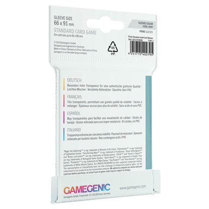 Image of Standard CLEAR Card Game Sleeves 66x91mm (50) GameGenic GG1048 (Code Gray)