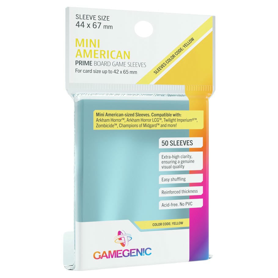 Image of Mini American ClearBoard Game Sleeves (50) (Yellow) by GameGenic FFGFFS01 GG1052