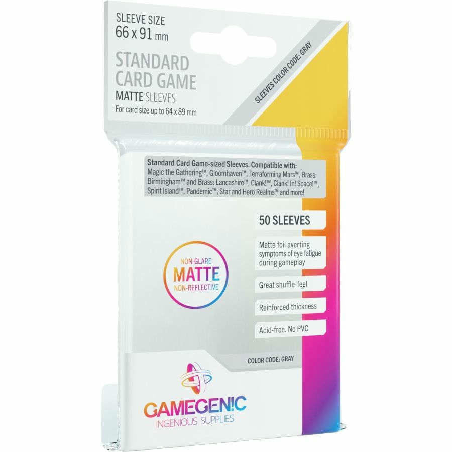 Image of Standard Card Game Sleeves 63.5 x 88mm (50) by GameGenic GG1063 Code:Gray