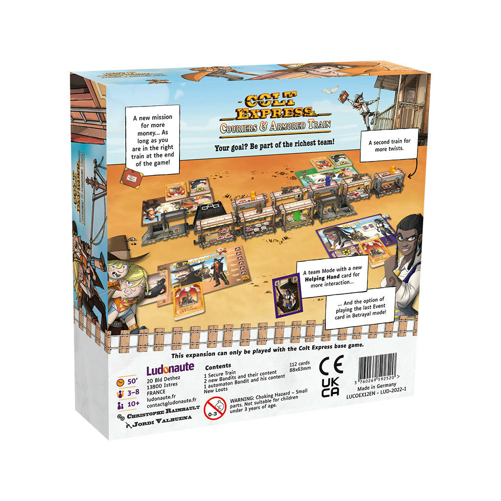 Image of Colt Express board game: Couriers & Armored Train Expansion Asmodee LUCOEX12EN