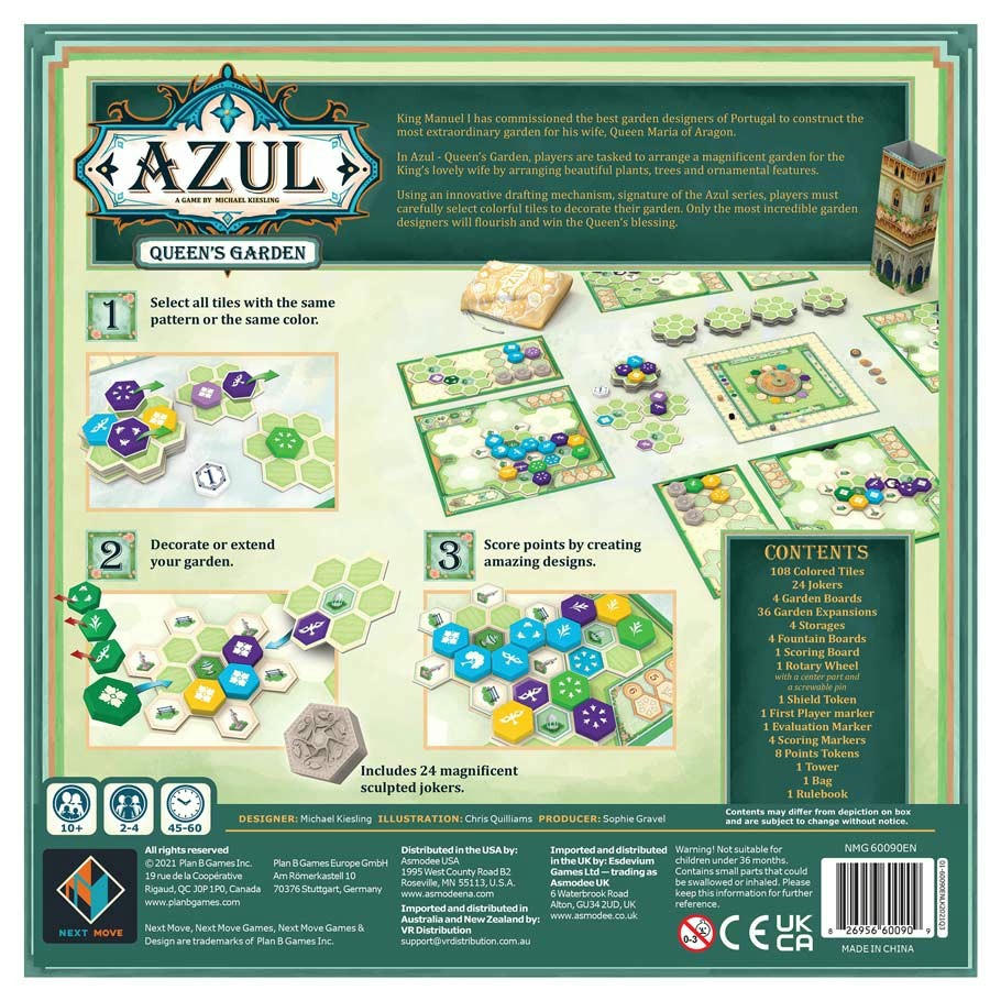 Image of Azul: Queen's Garden board game by Next Move Games ASMNM60090