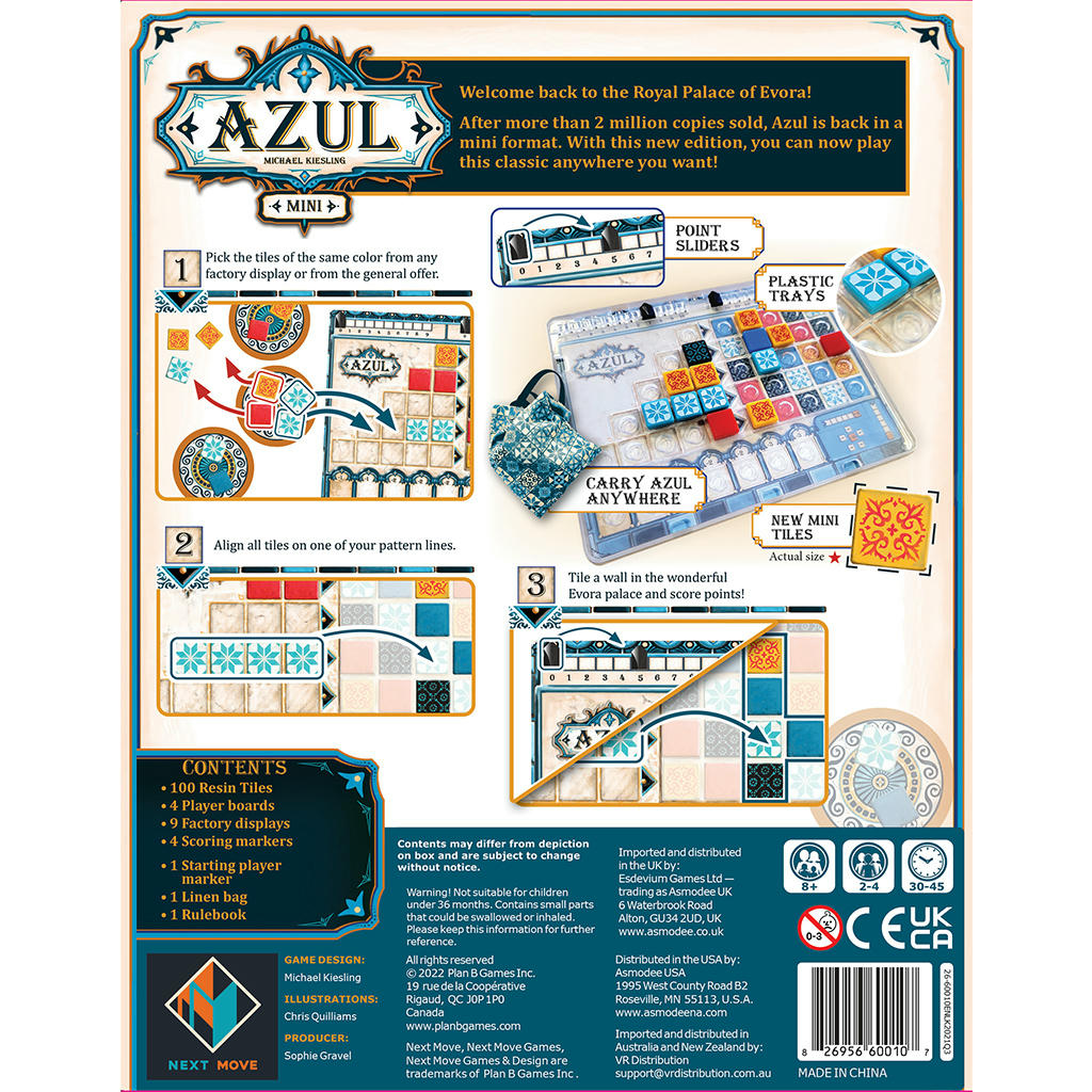 Image of Mini Azul Board Game by Next Move Games ASMNMG60140EN