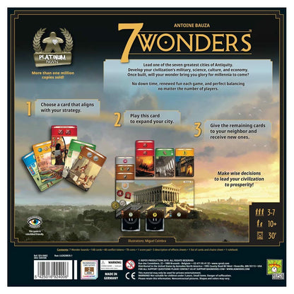 Image of 7 Wonders Strategy Board Game by Asmodee Games ASMSV01EN (2020 Edition) Seven