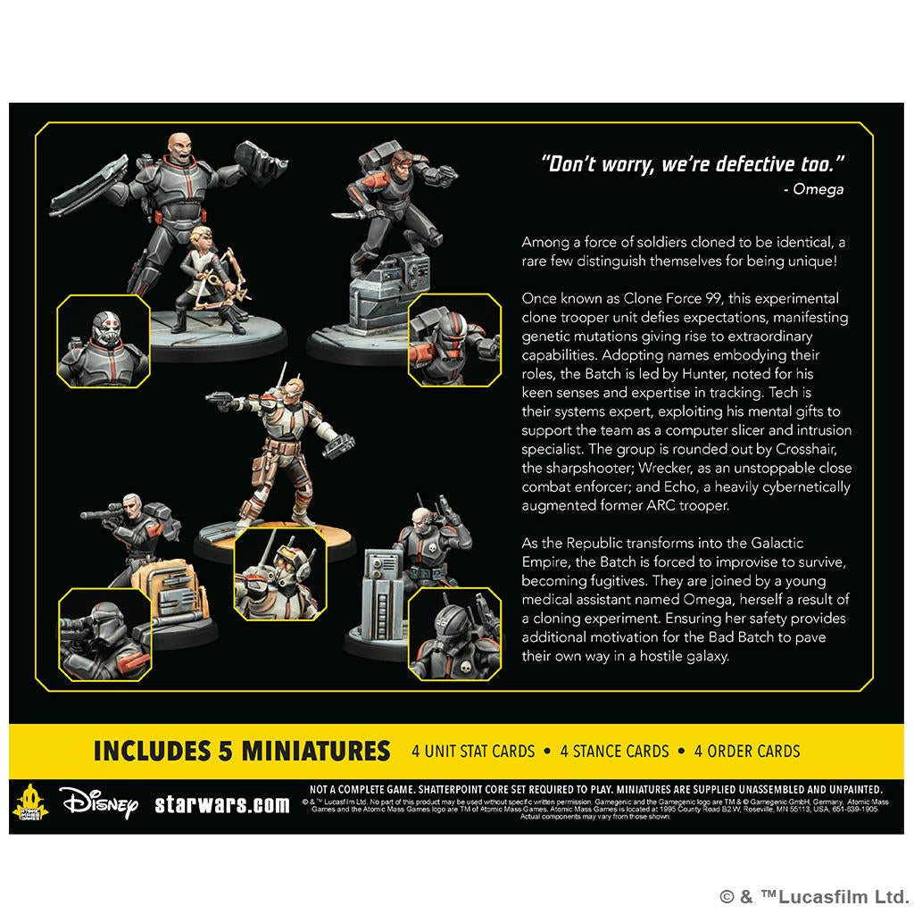 Image of Star Wars Shatterpoint Miniatures game: Clone Force 99 Squad Pack SWP38