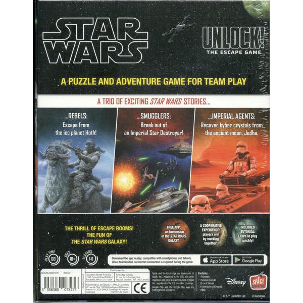 Image of Star Wars Unlock! Escape Adventures Escape Room Game w/3 Scenarios ASMSWU001