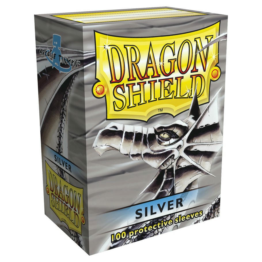 Image of Dragon Shields: (100 Sleeves) Silver by Arcane Tinman ATM10008 Standard Size