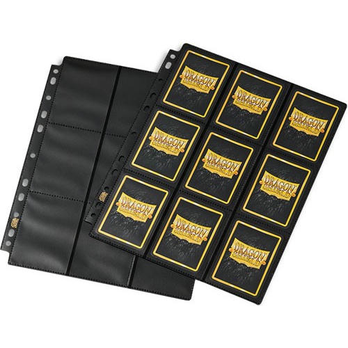 Image of Dragon Shield 9-Pocked Side-Load Binder Pages w/Black Backing ATM10311