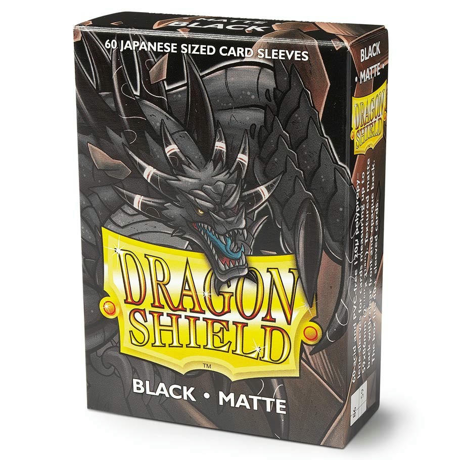 Image of Dragon Shields Matte Black Japanese Standard Deck Protector Card Sleeves